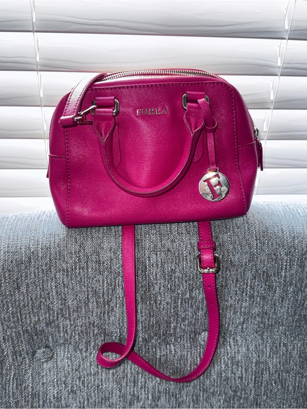 Furla Magenta Crossbody Dome Satchel